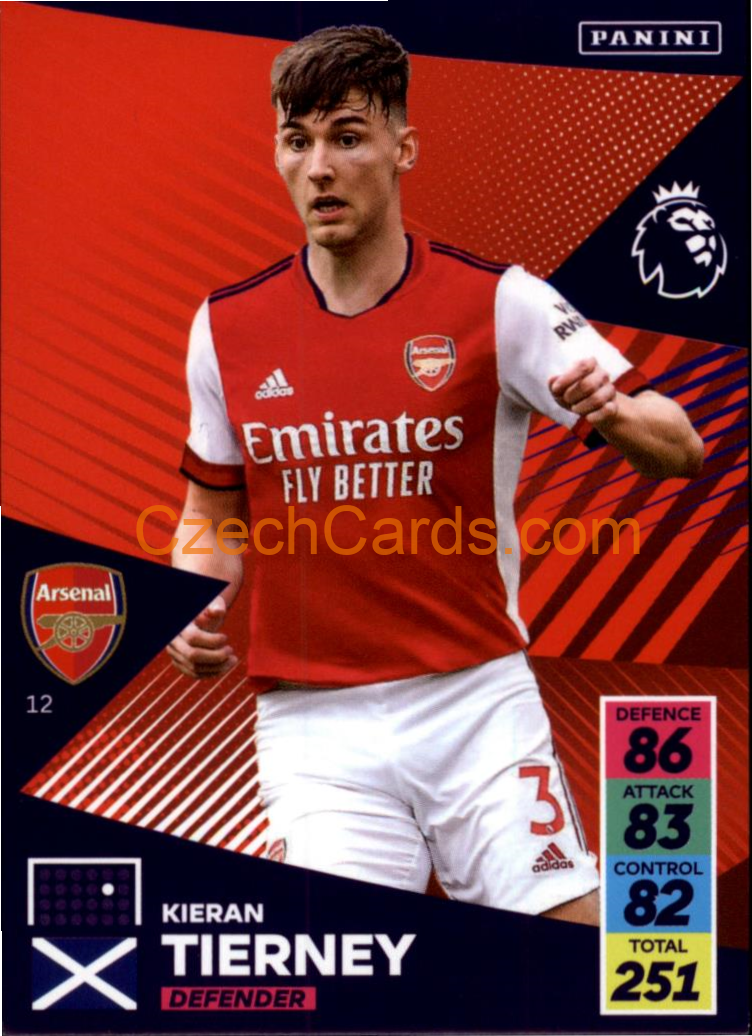 Kieran Tierney 2021/22 Panini Adrenalyn EPL #12