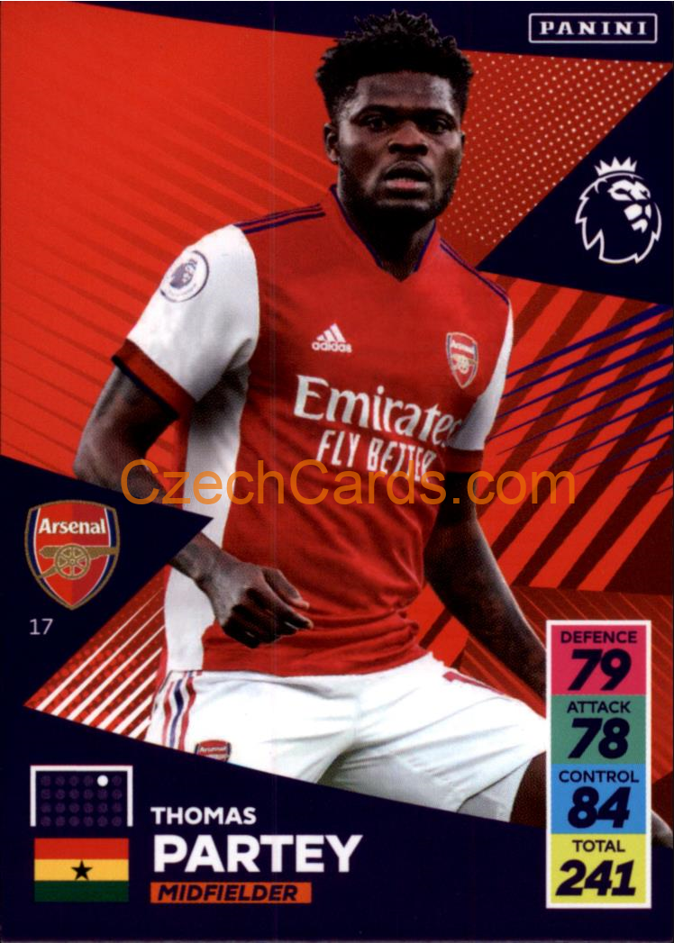 Thomas Partey 2021/22 Panini Adrenalyn EPL #17