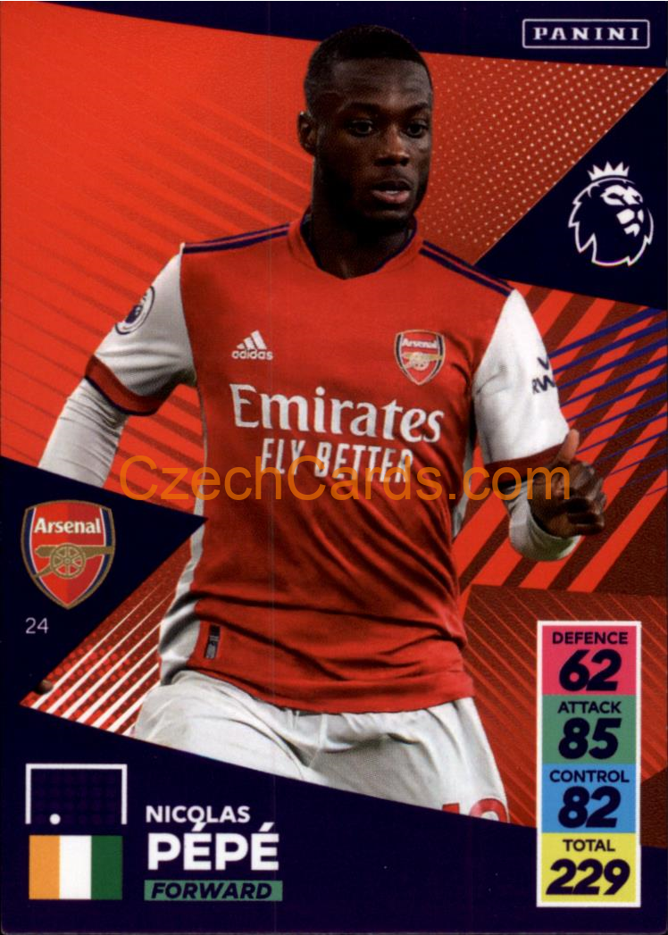 Nicolas Pépé 2021/22 Panini Adrenalyn EPL #24