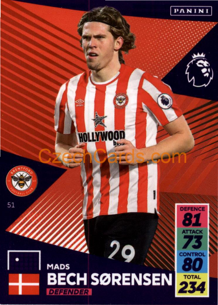 Mads Bech Sorensen 2021/22 Panini Adrenalyn EPL #51
