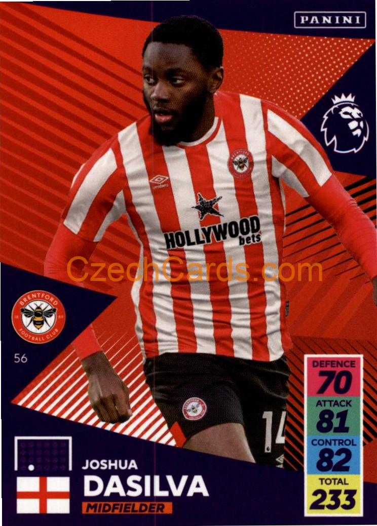 Josh Dasilva 2021/22 Panini Adrenalyn EPL #56