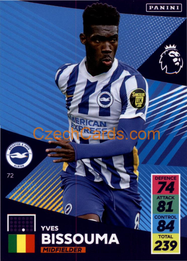 Yves Bissouma 2021/22 Panini Adrenalyn EPL #72