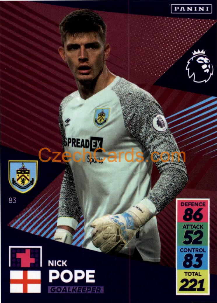 Nick Pope 2021/22 Panini Adrenalyn EPL #83