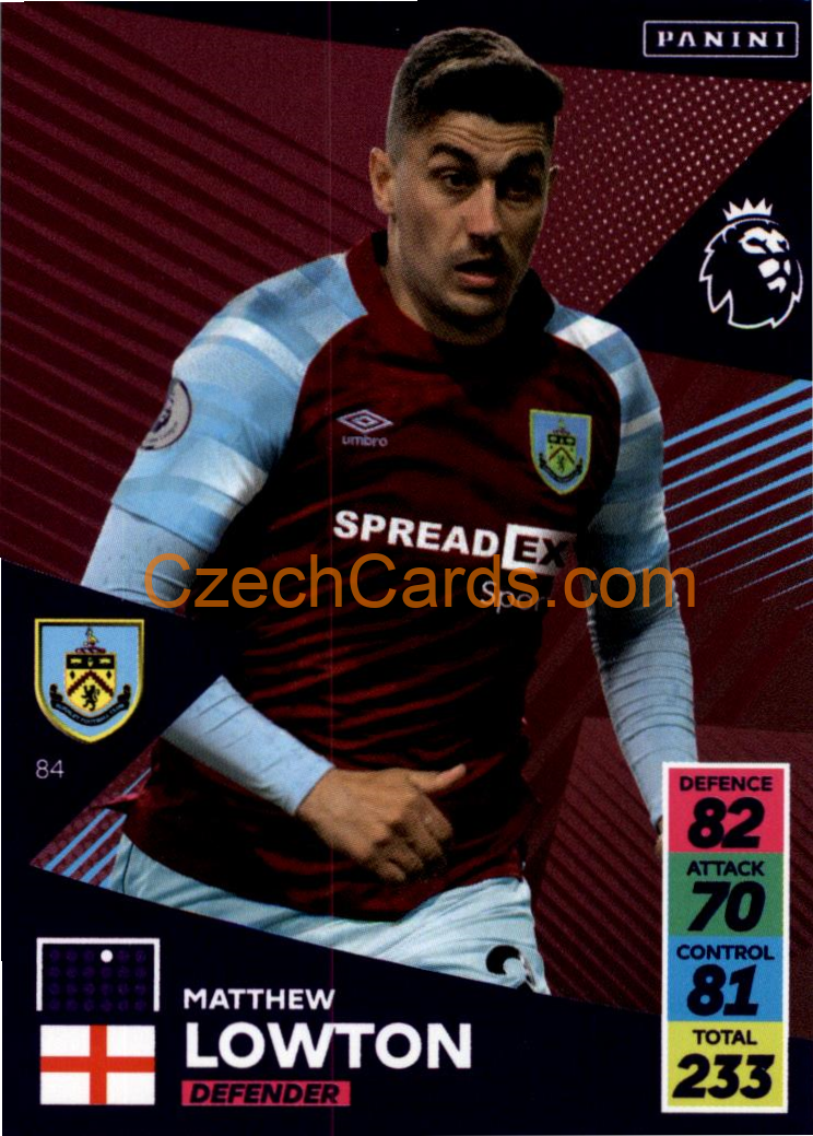 Matthew Lowton 2021/22 Panini Adrenalyn EPL #84
