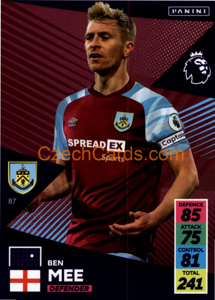 Ben Mee 2021/22 Panini Adrenalyn EPL #87