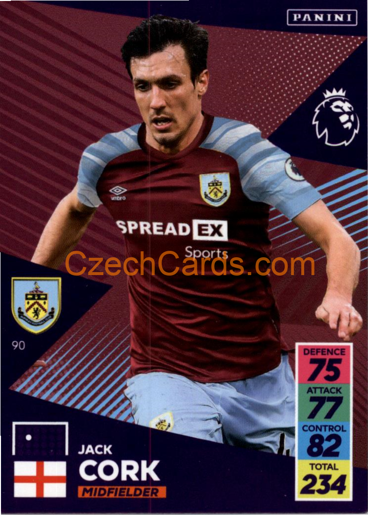 Jack Cork 2021/22 Panini Adrenalyn EPL #90