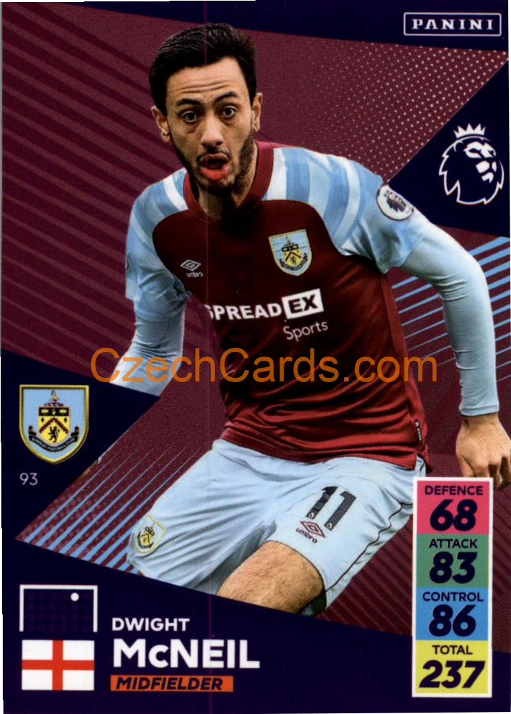 Dwight McNeil 2021/22 Panini Adrenalyn EPL #93