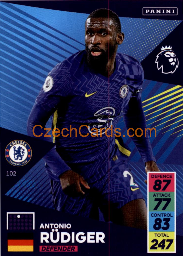 Antonio Rüdiger 2021/22 Panini Adrenalyn EPL #102