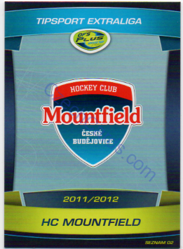 MOUNTFIELD ČESKÉ BUDĚJOVICE Seznam karet  OFS 2011/12 #S02