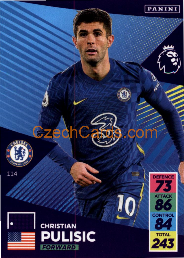 Christian Pulisic 2021/22 Panini Adrenalyn EPL #114