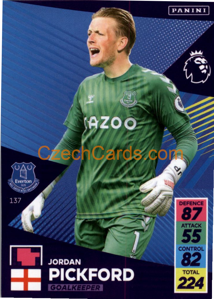 Jordan Pickford 2021/22 Panini Adrenalyn EPL #137