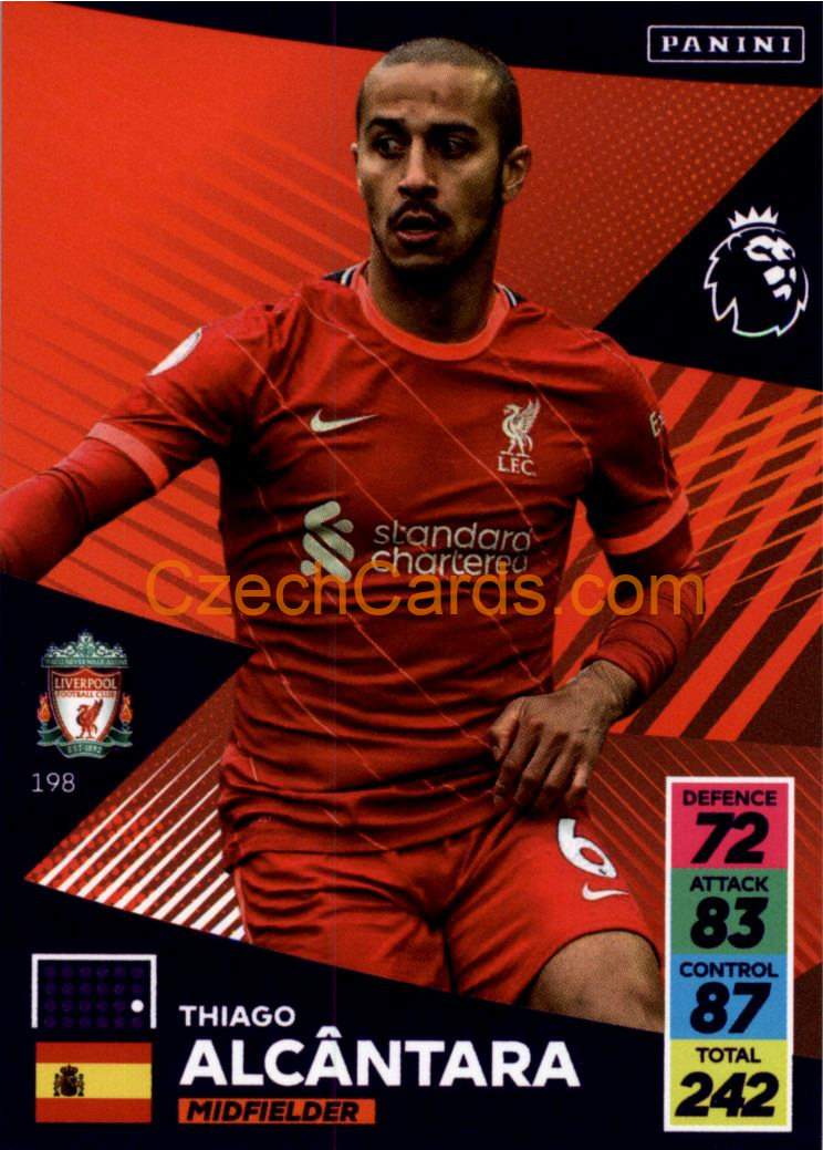 Thiago Alcántara 2021/22 Panini Adrenalyn EPL #198