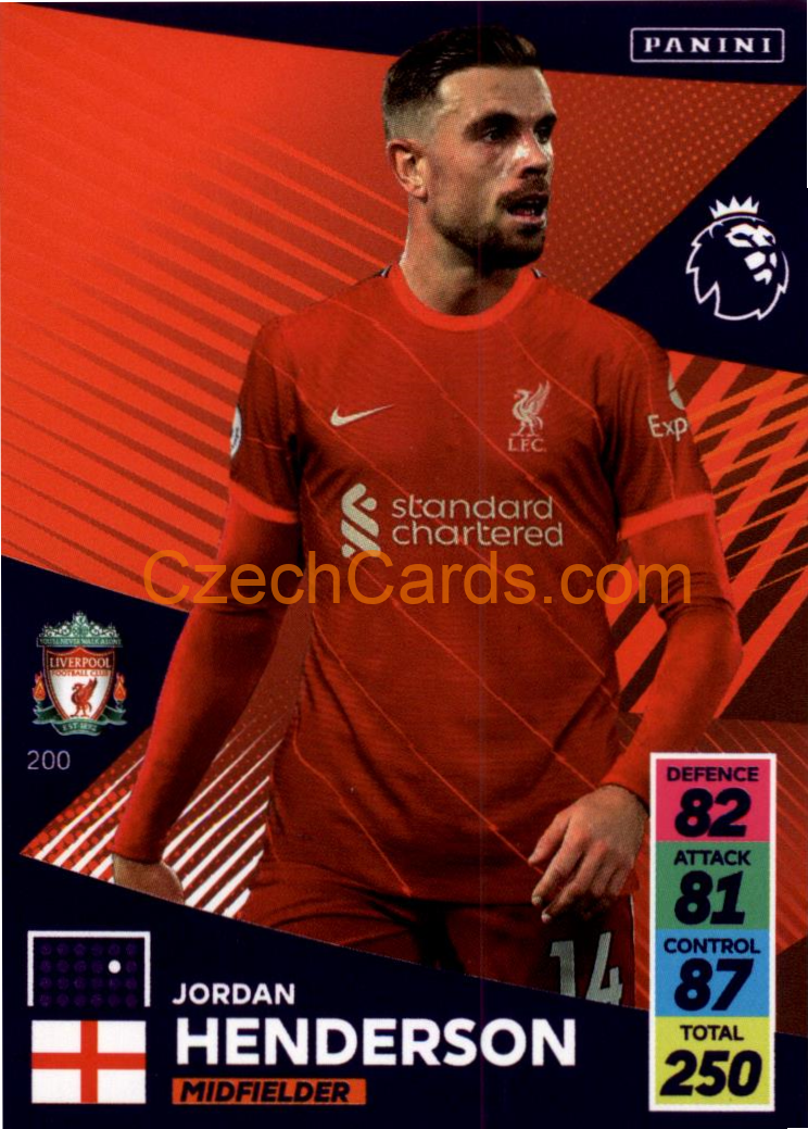 Jordan Henderson 2021/22 Panini Adrenalyn EPL #200