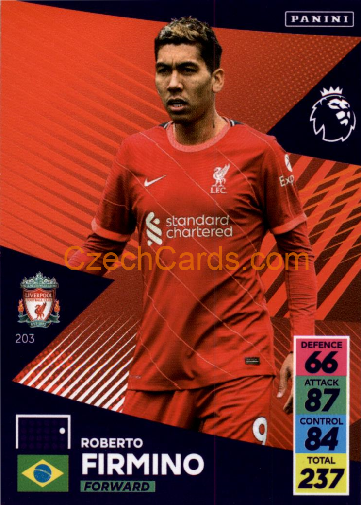 Roberto Firmino 2021/22 Panini Adrenalyn EPL #203