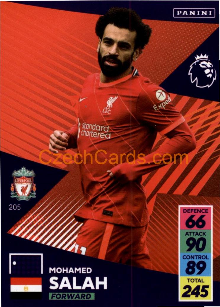 Mohamed Salah 2021/22 Panini Adrenalyn EPL #205