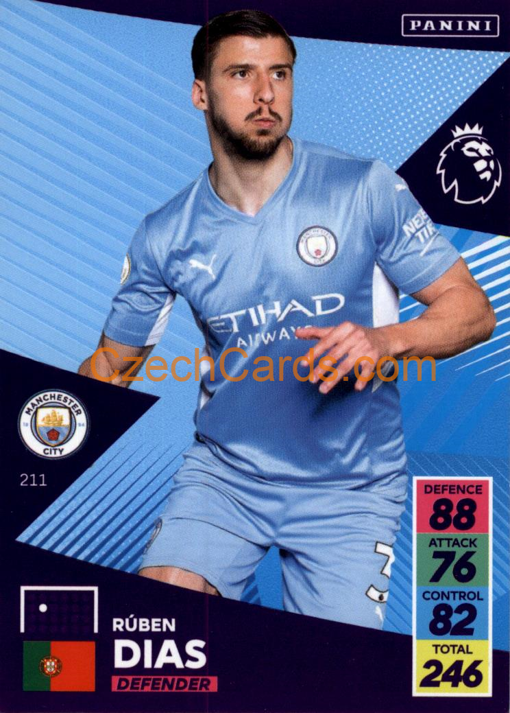 Rúben Dias 2021/22 Panini Adrenalyn EPL #211