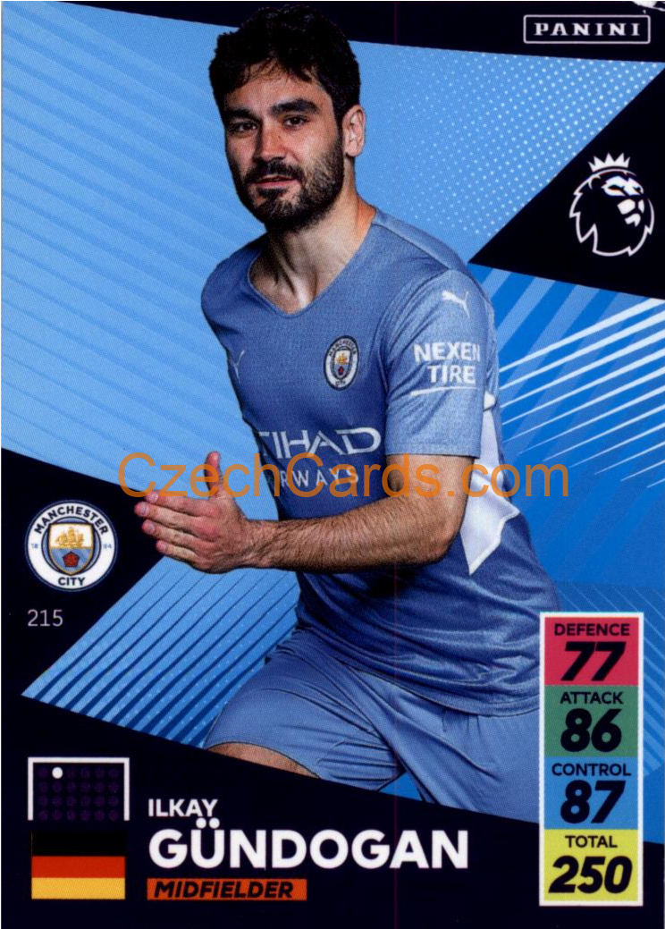 Ilkay Gündogan 2021/22 Panini Adrenalyn EPL #215