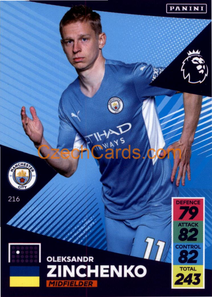 Oleksandr Zinchenko 2021/22 Panini Adrenalyn EPL #216