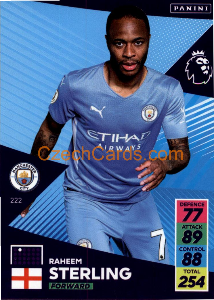 Raheem Sterling 2021/22 Panini Adrenalyn EPL #222