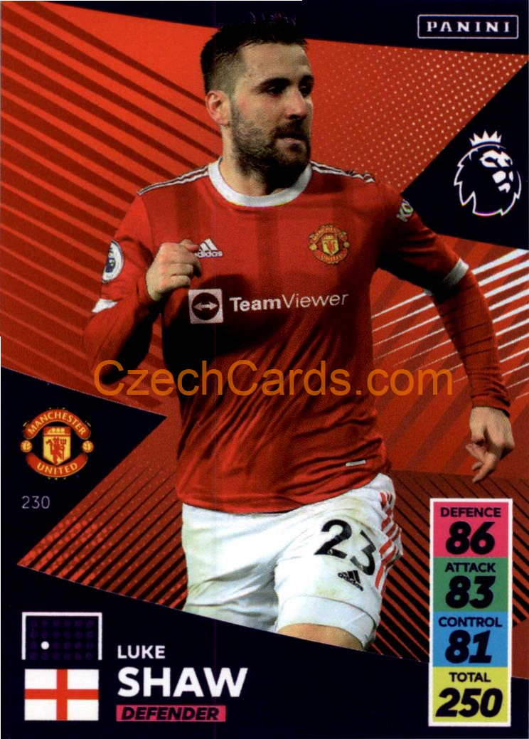Luke Shaw 2021/22 Panini Adrenalyn EPL #230
