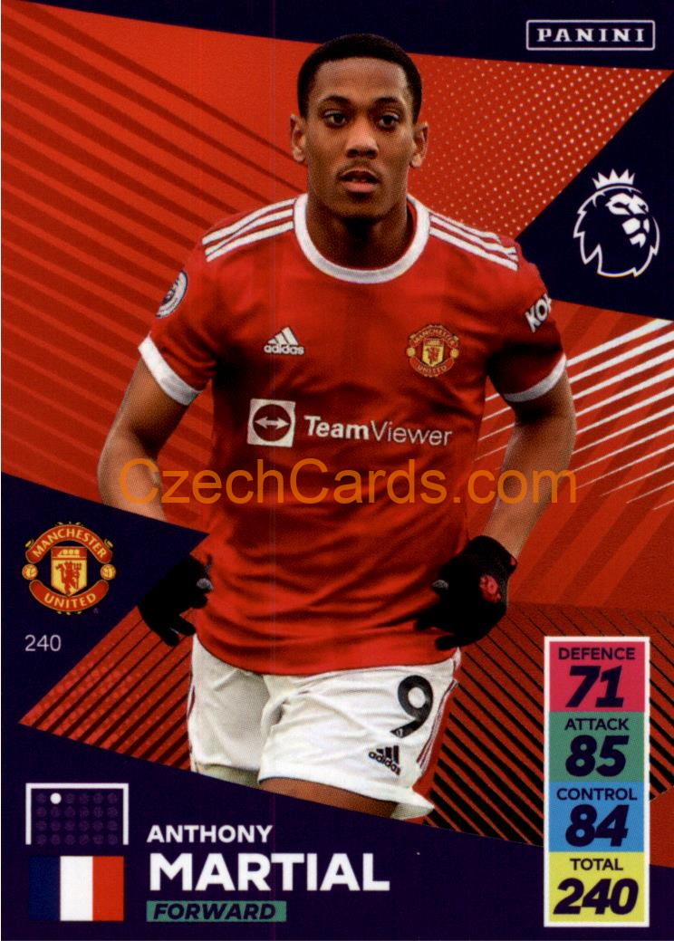 Anthony Martial 2021/22 Panini Adrenalyn EPL #240