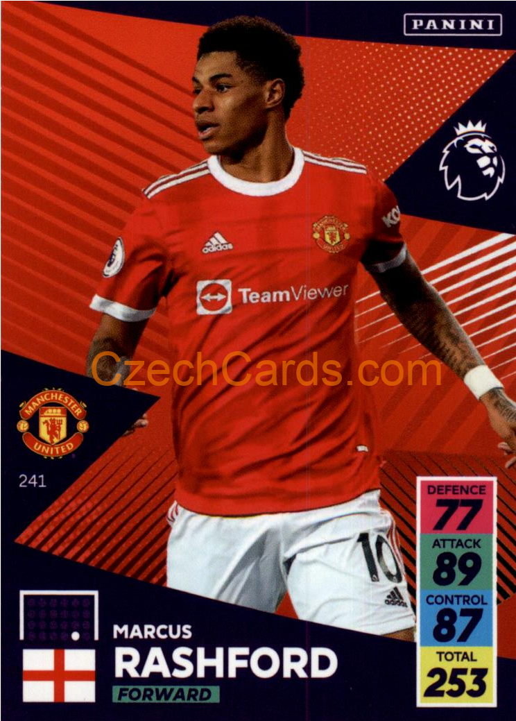Marcus Rashford 2021/22 Panini Adrenalyn EPL #241