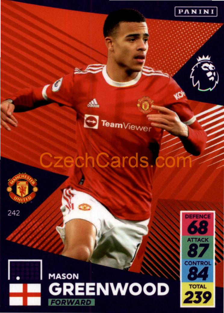 Mason Greenwood 2021/22 Panini Adrenalyn EPL #242