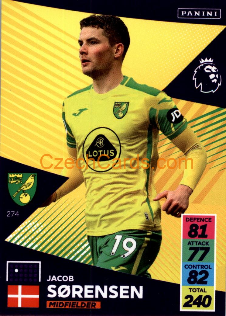 Jacob Sorensen 2021/22 Panini Adrenalyn EPL #274
