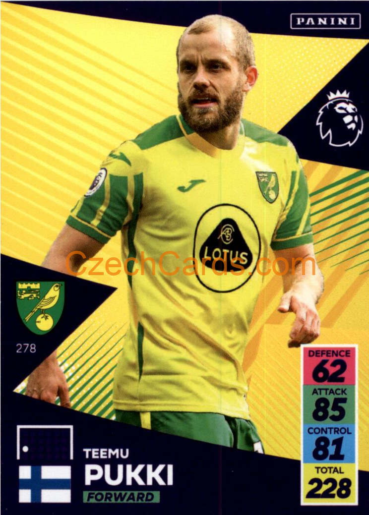 Teemu Pukki 2021/22 Panini Adrenalyn EPL #278