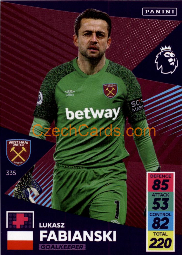 Lukasz Fabianski 2021/22 Panini Adrenalyn EPL #335