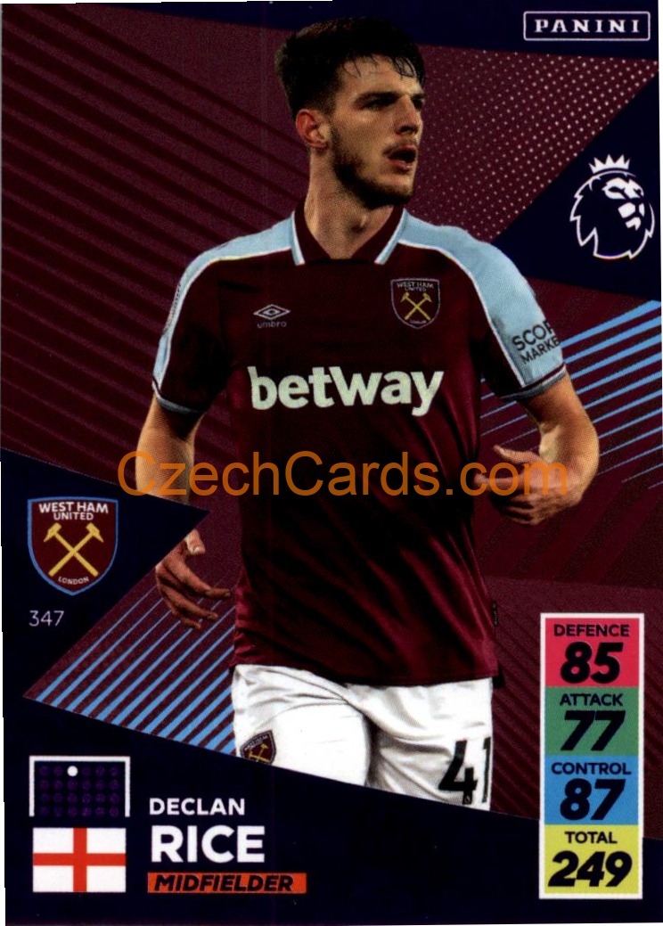 Declan Rice 2021/22 Panini Adrenalyn EPL #347