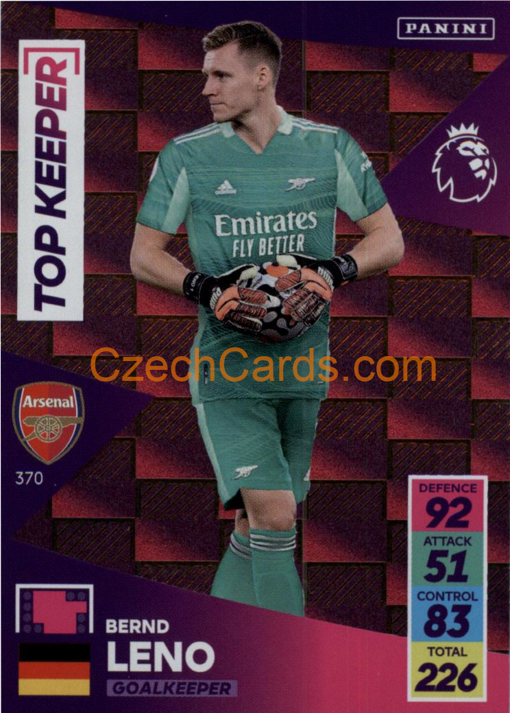 Bernd Leno 2021/22 Panini Adrenalyn EPL Top Keeper #370