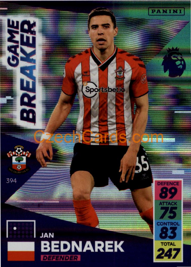 Jan Bednarek 2021/22 Panini Adrenalyn EPL Game Breaker #394
