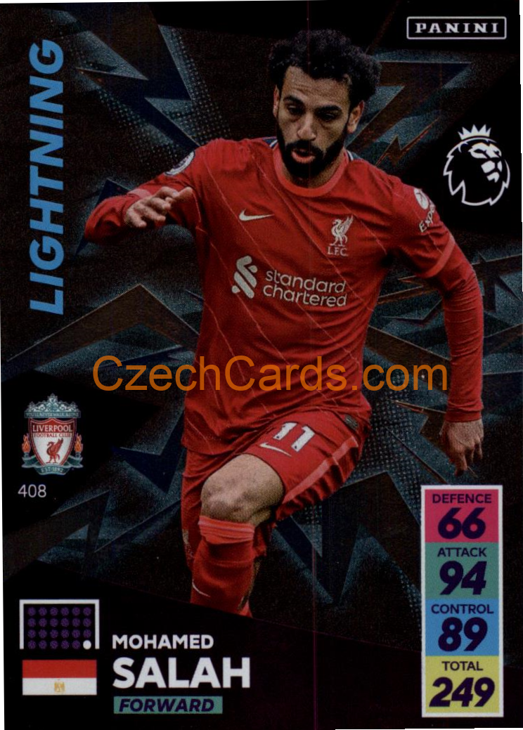 Mohamed Salah 2021/22 Panini Adrenalyn EPL Lightning #408