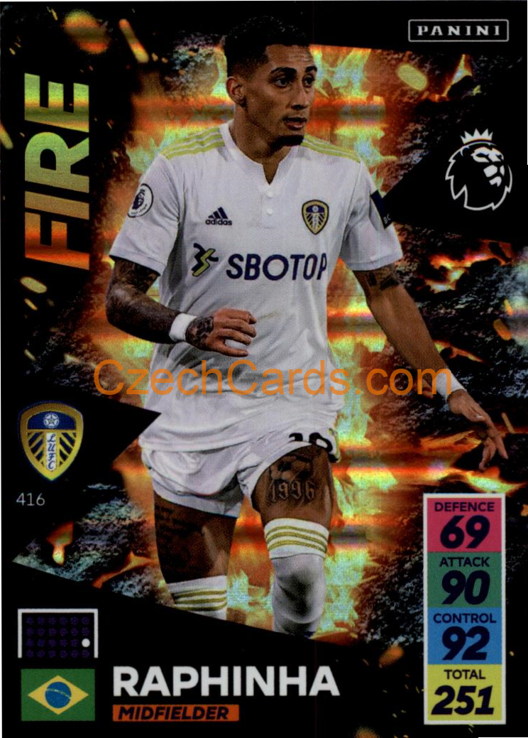 Raphinha 2021/22 Panini Adrenalyn EPL Fire #416