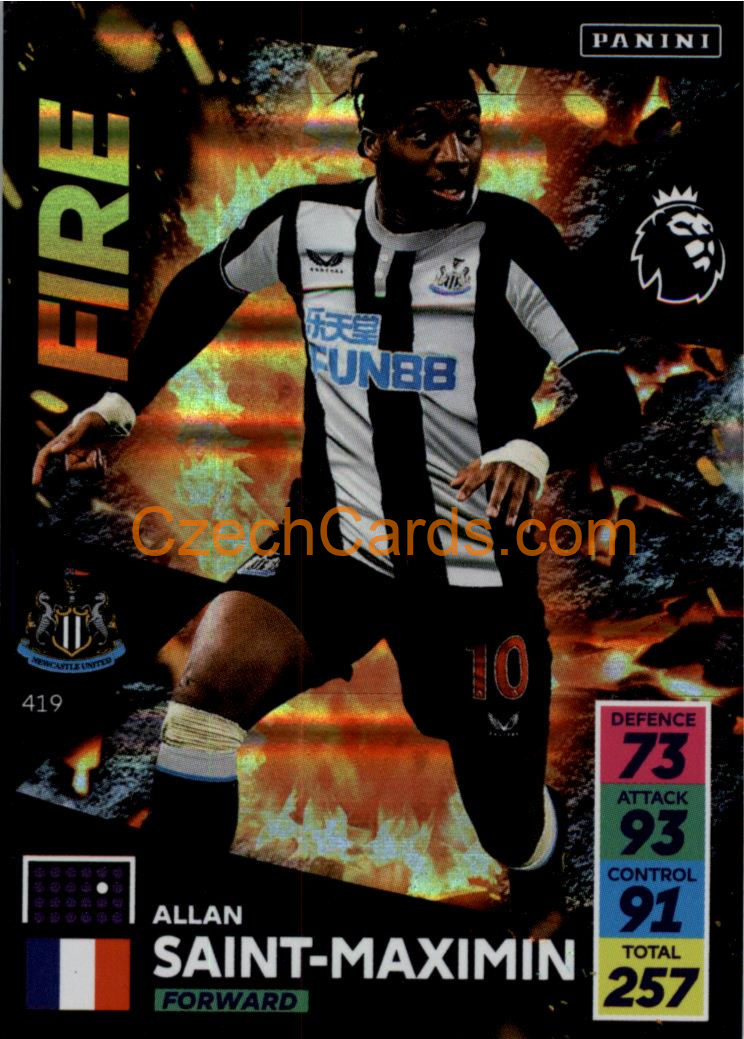 Allan Saint-Maximin 2021/22 Panini Adrenalyn EPL Fire #419