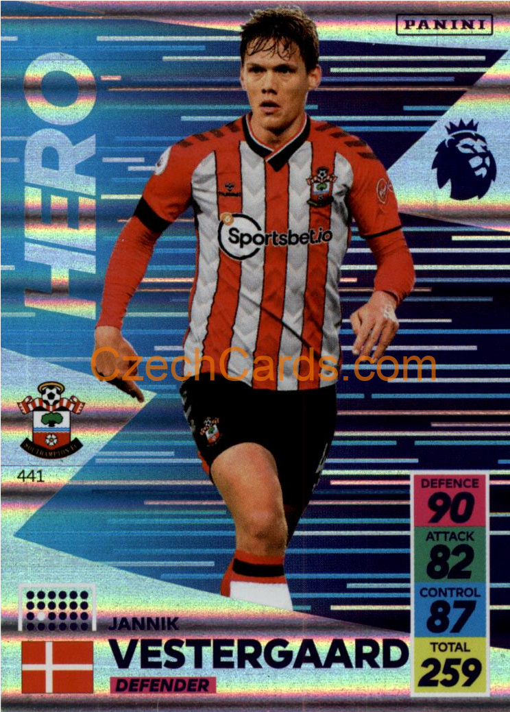 Jannik Vestergaard 2021/22 Panini Adrenalyn EPL Ice #441