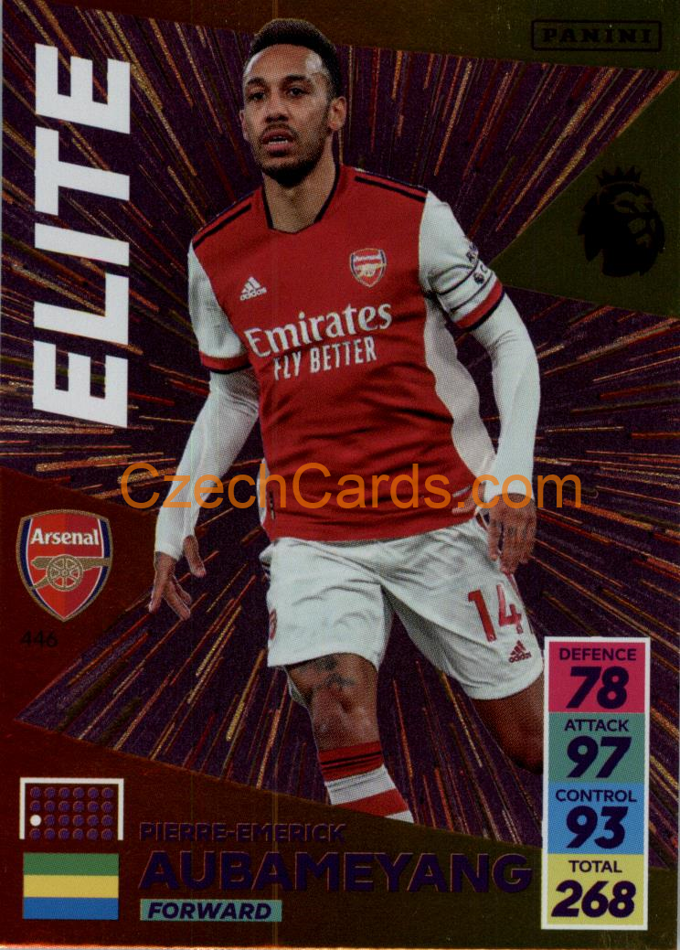 Pierre-Emerick Aubameyang 2021/22 Panini Adrenalyn EPL Elite #446