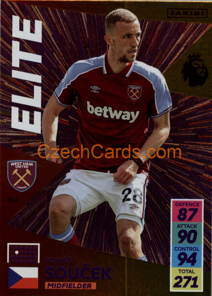 Tomáš Souček 2021/22 Panini Adrenalyn EPL Elite #466