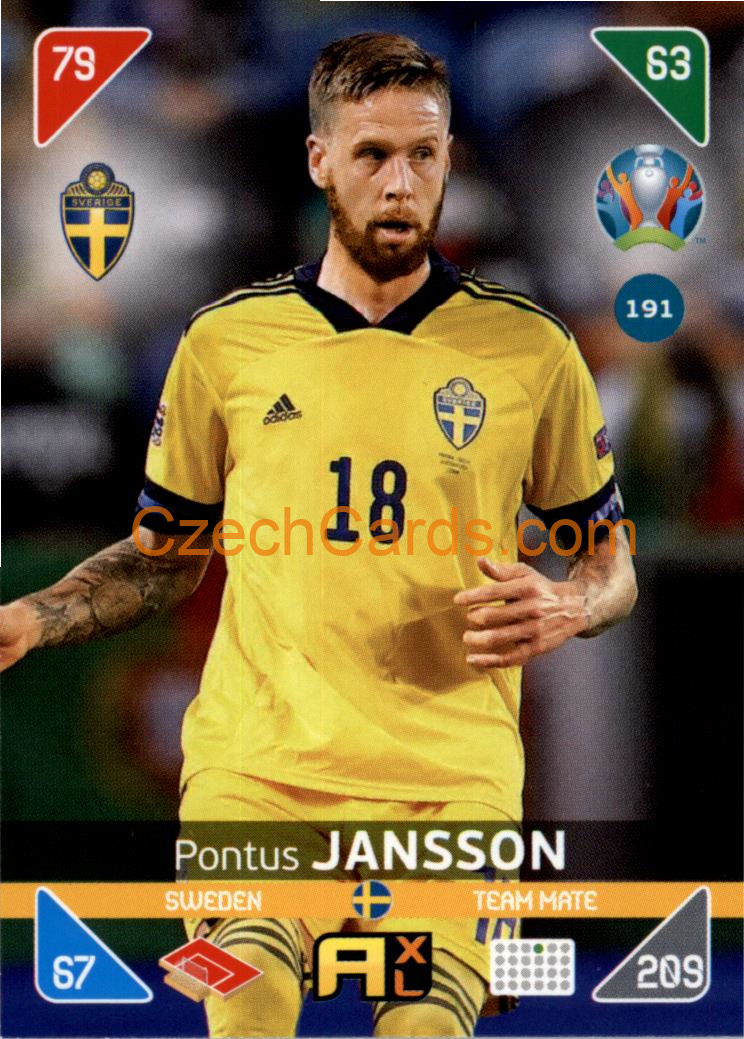 Pontus Jansson 2020 Panini EURO Adrenalyn Kick Off #191