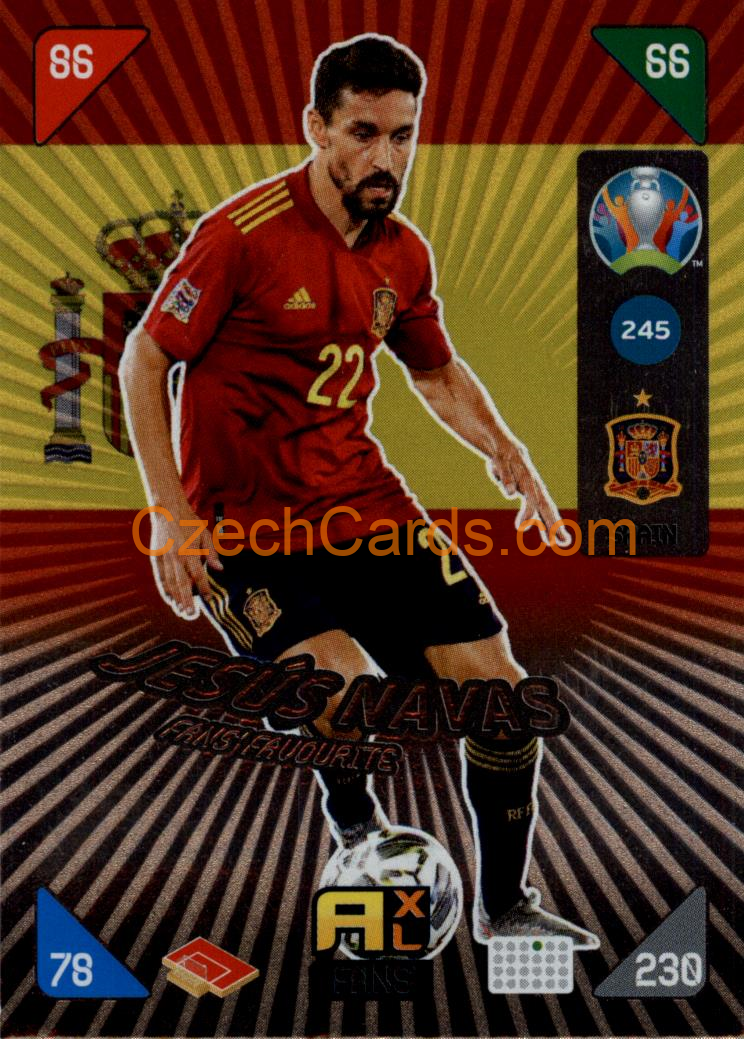 Jesús Navas 2020 Panini EURO Adrenalyn Kick Off FANS #245
