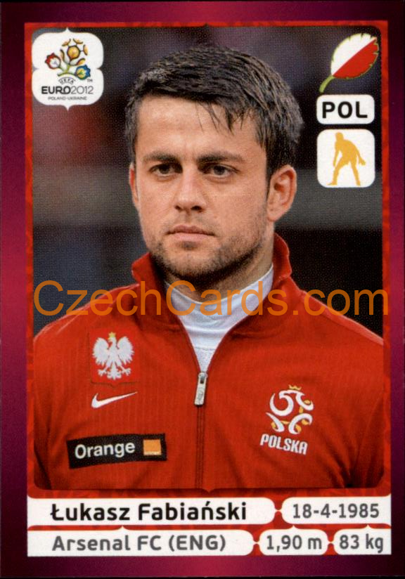 Lukasz Fabiański 2012 Panini EURO sticker #56