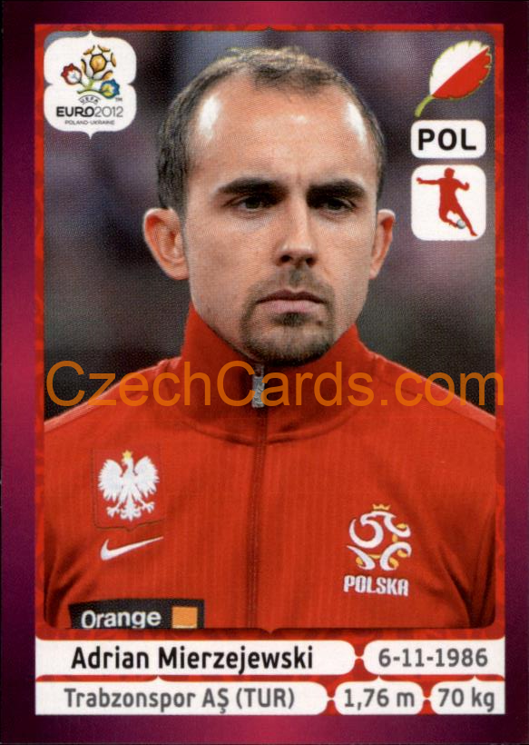 Adrian Mierzejewski 2012 Panini EURO sticker #70