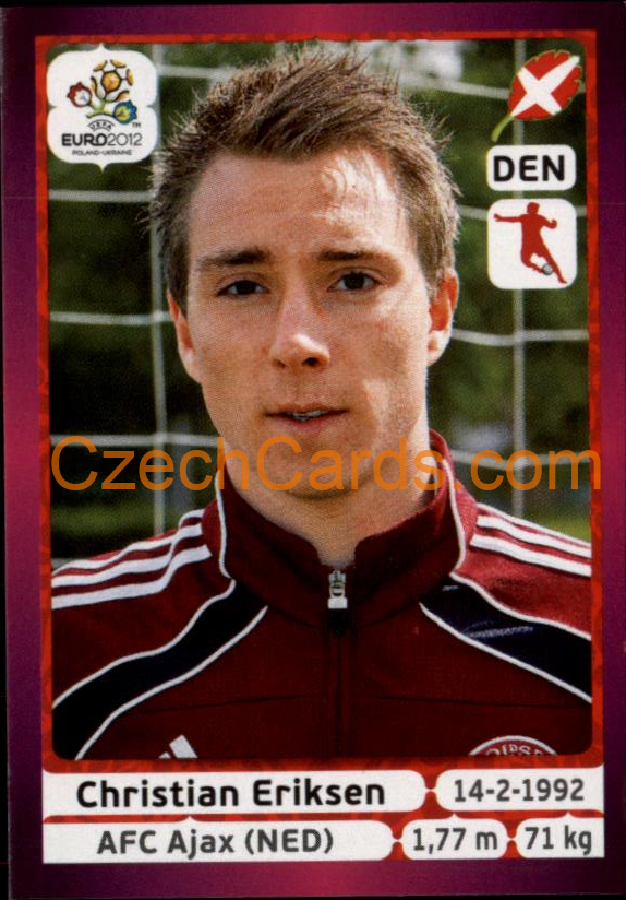 Christian Eriksen 2012 Panini EURO sticker #215