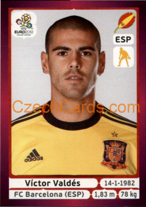 Víctor Valdés 2012 Panini EURO sticker #288
