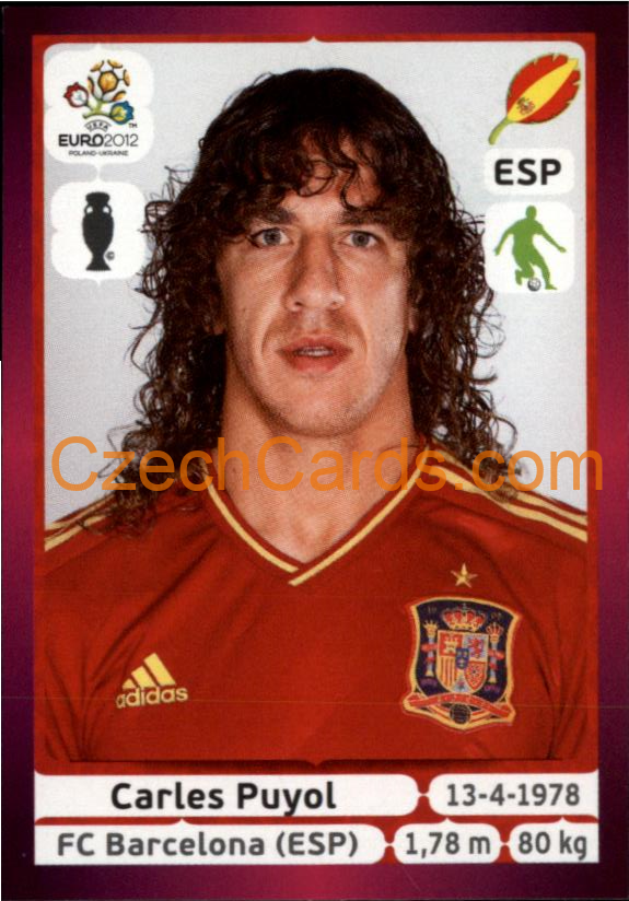 Carles Puyol 2012 Panini EURO sticker #289