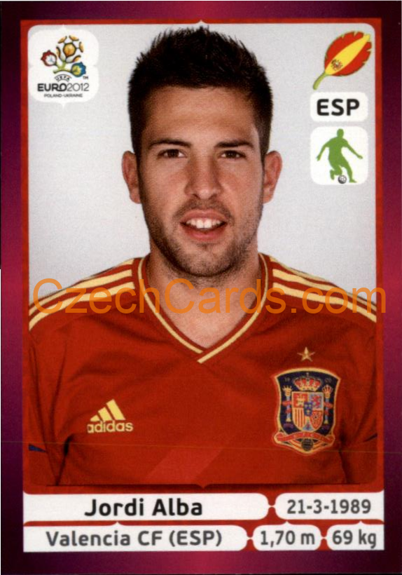 Jordi Alba 2012 Panini EURO sticker #293