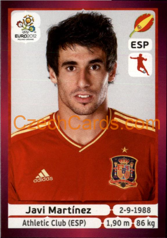 Javi Martínez 2012 Panini EURO sticker #294