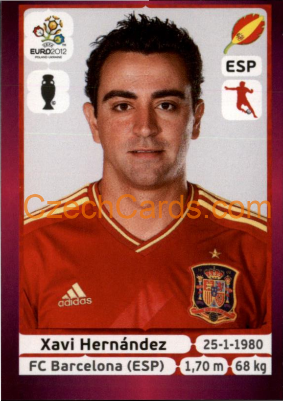 Xavi Hernández 2012 Panini EURO sticker #296