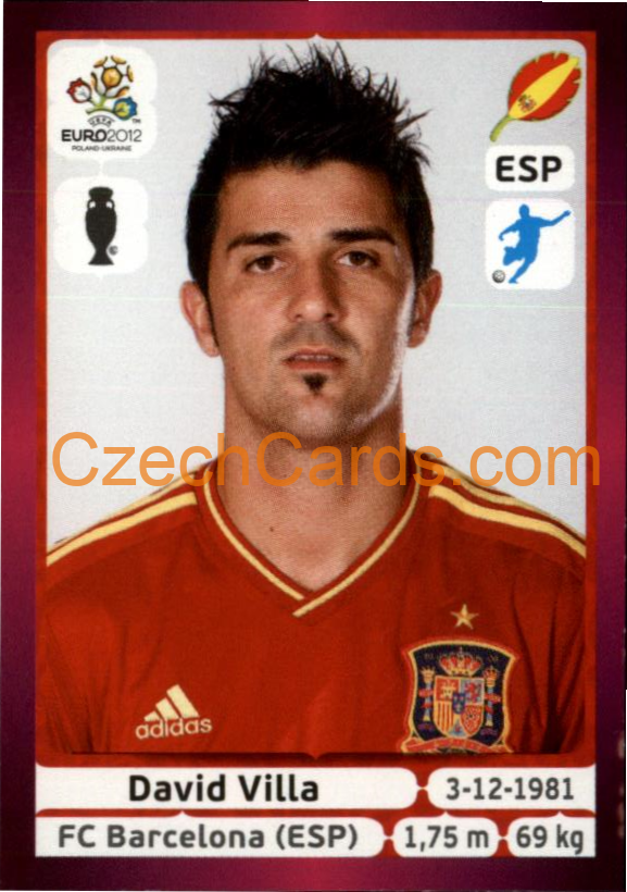 David Villa 2012 Panini EURO sticker #304